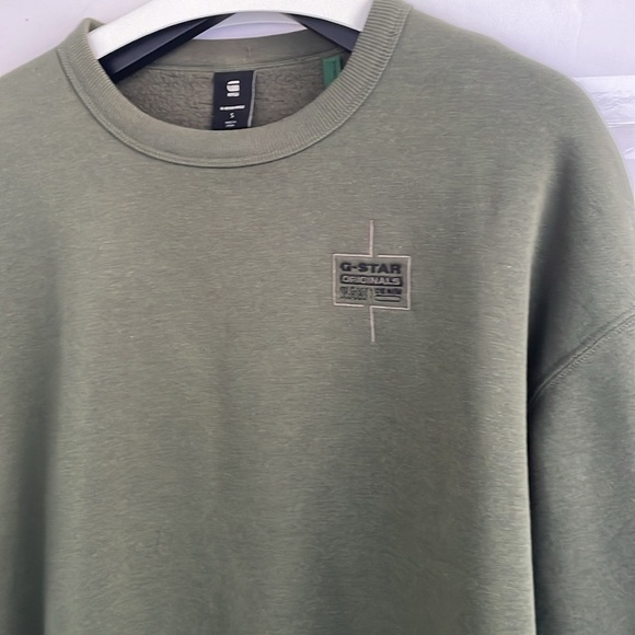 G-Star Men's Olive Green Logo Sweater Sweatshirt Small - Picture 3 of 15